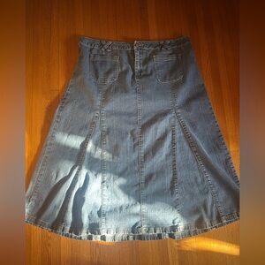 Y2K Mwah Jeans Paneled Long Blue Denim Skirt, Size 18W